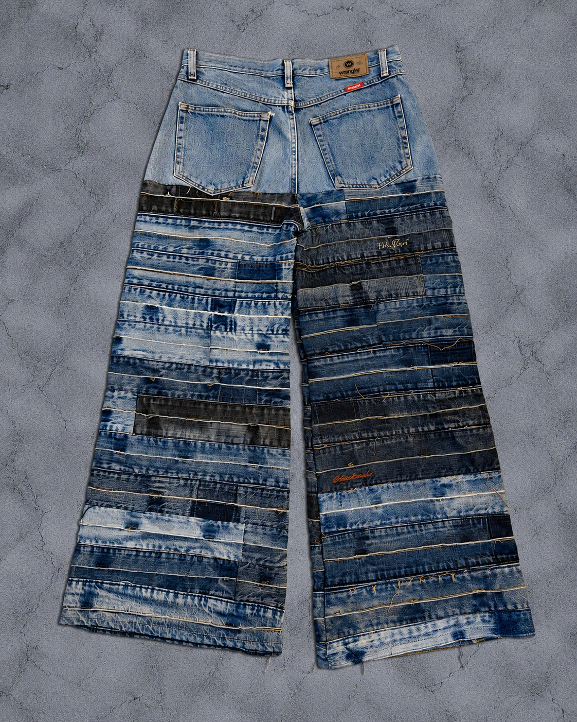 INDIGO GRADATION REBUILD WIDE DENIM