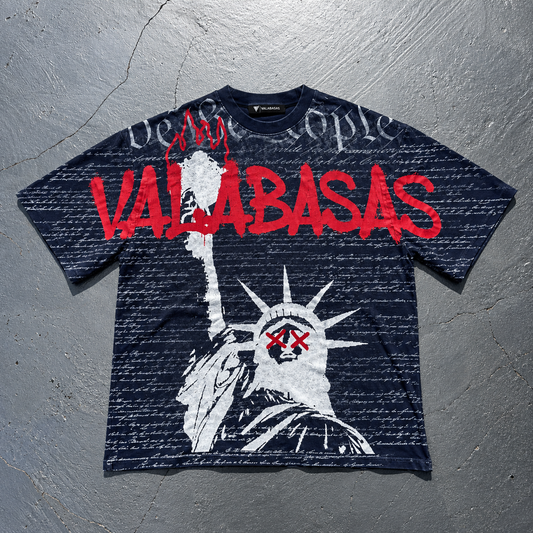VALABASAS FREEDOM TEE  NAVY BLUE
