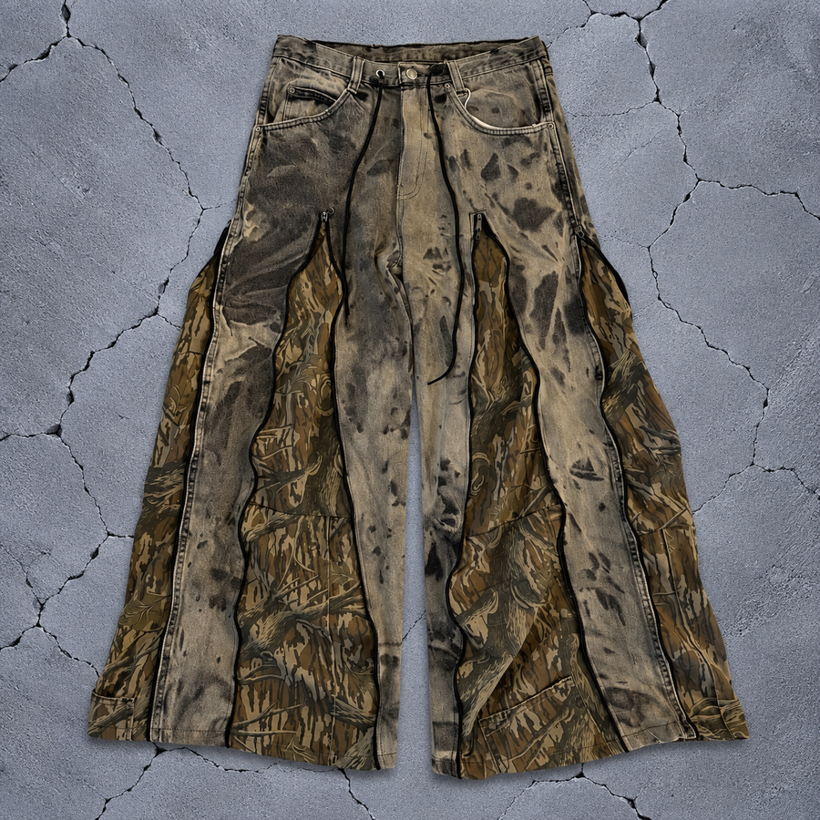 MULTI ZIP CAMO PANEL DENIM
