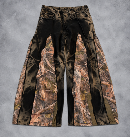 FOREST BLEACH CAMO DOCKING WIDE PANTS