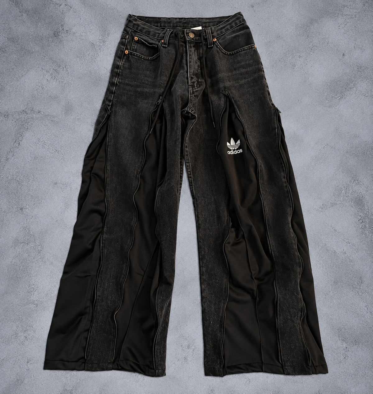BLACK WASH 3WAY ZIP HYBRID DENIM