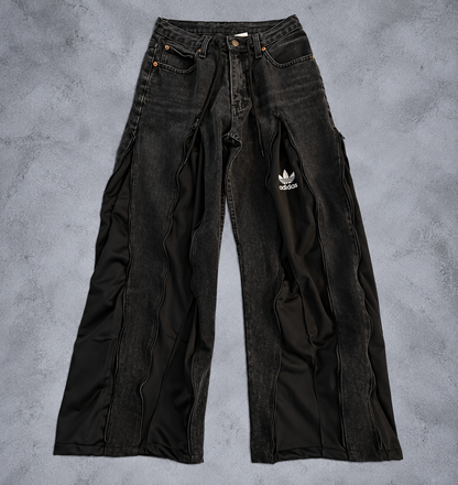 BLACK WASH 3WAY ZIP HYBRID DENIM