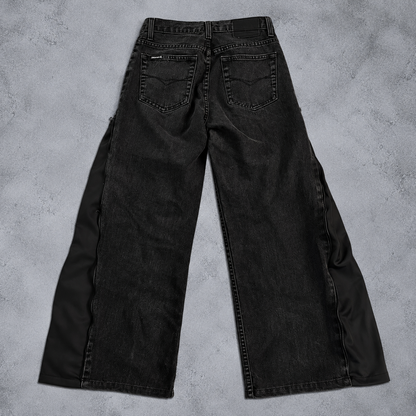 BLACK WASH 3WAY ZIP HYBRID DENIM