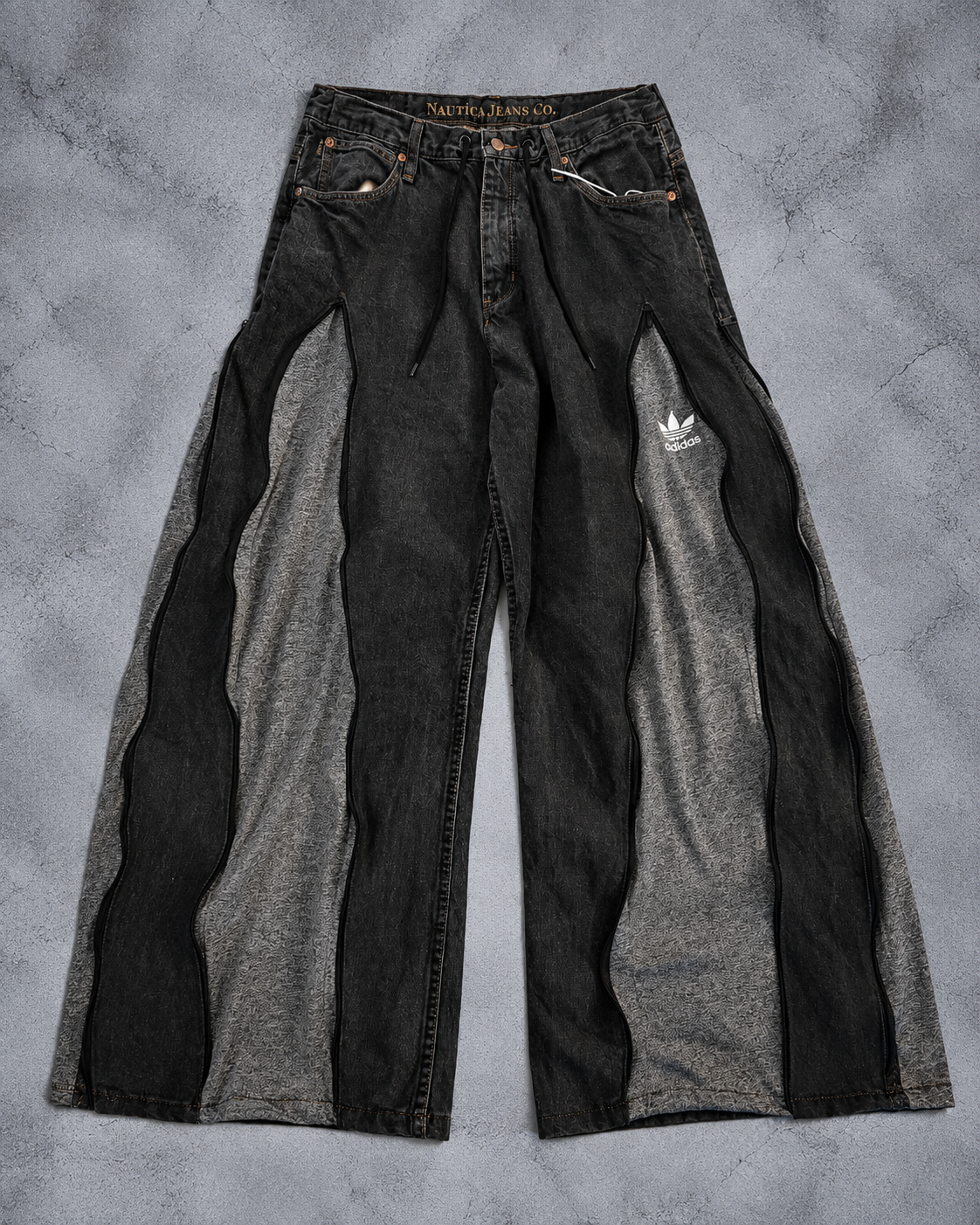 REMAKE WAVE PANEL BAGGY DENIM