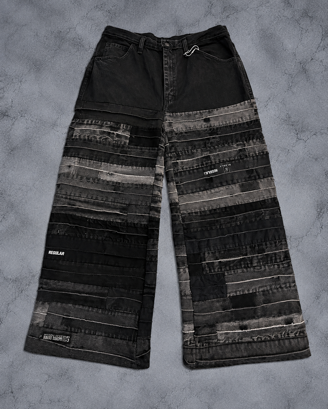 RECONSTRUCT LAYERED BLACK DENIM