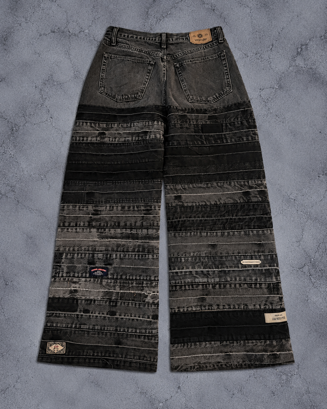 ARCHIVE LABEL PATCHWORK WIDE DENIM