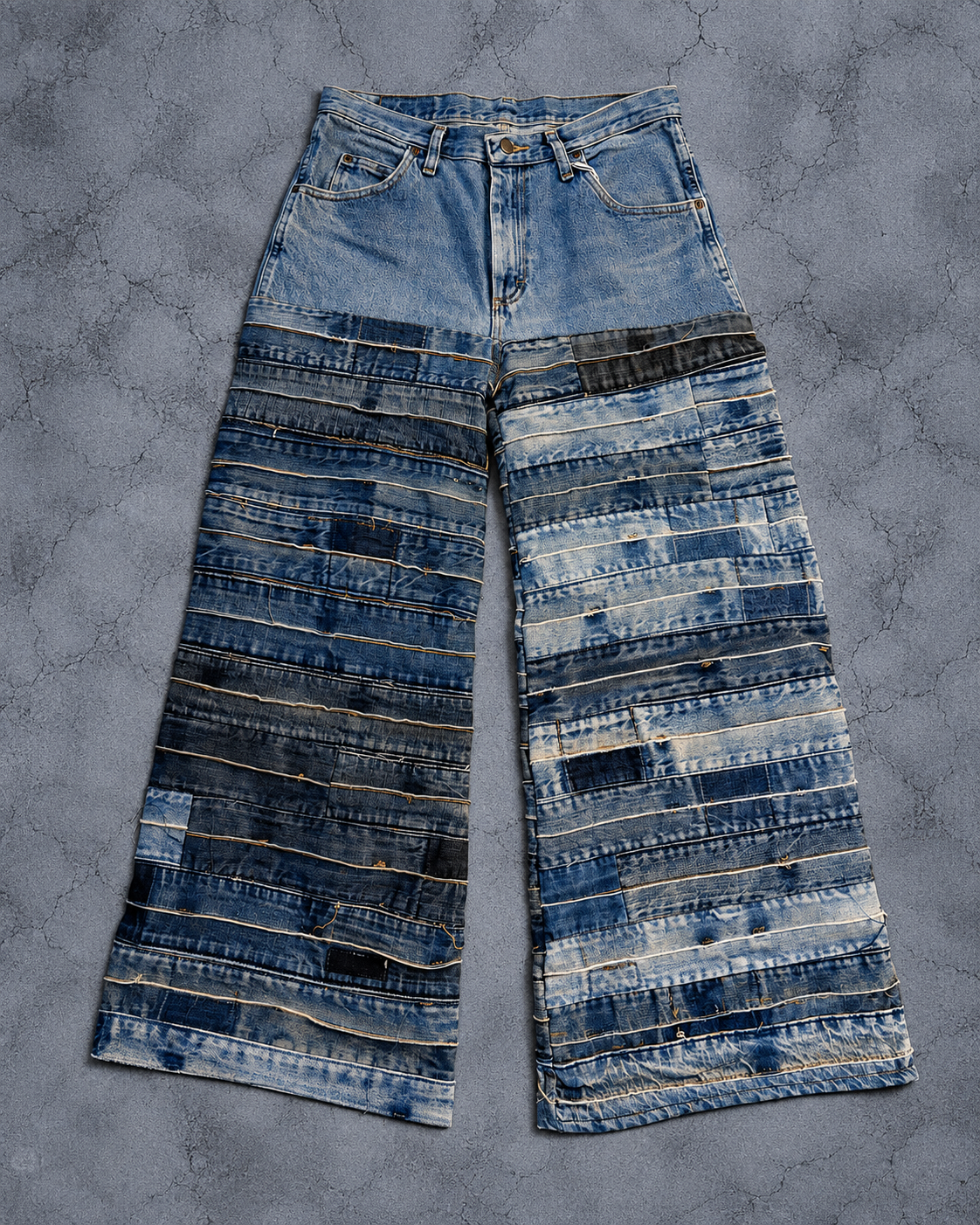 INDIGO GRADATION REBUILD WIDE DENIM