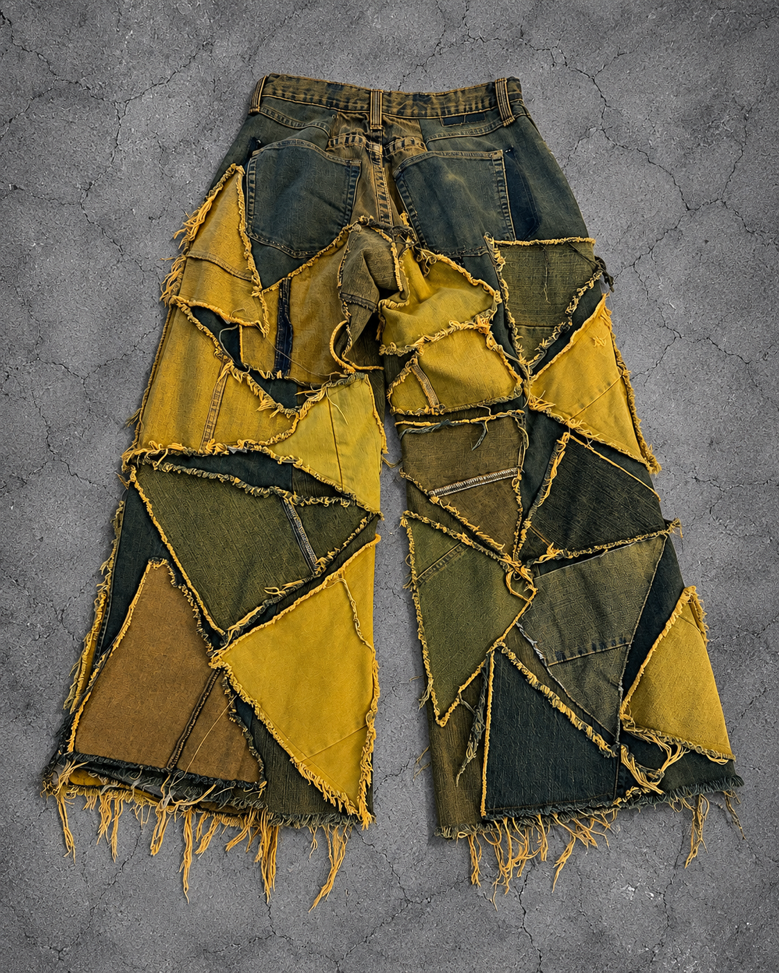 REBEL SHRED PATCHWORK WIDE DENIM
