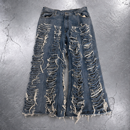 SHREDDED LAYER WIDE DENIM