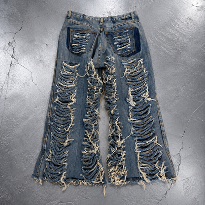 SHREDDED LAYER WIDE DENIM